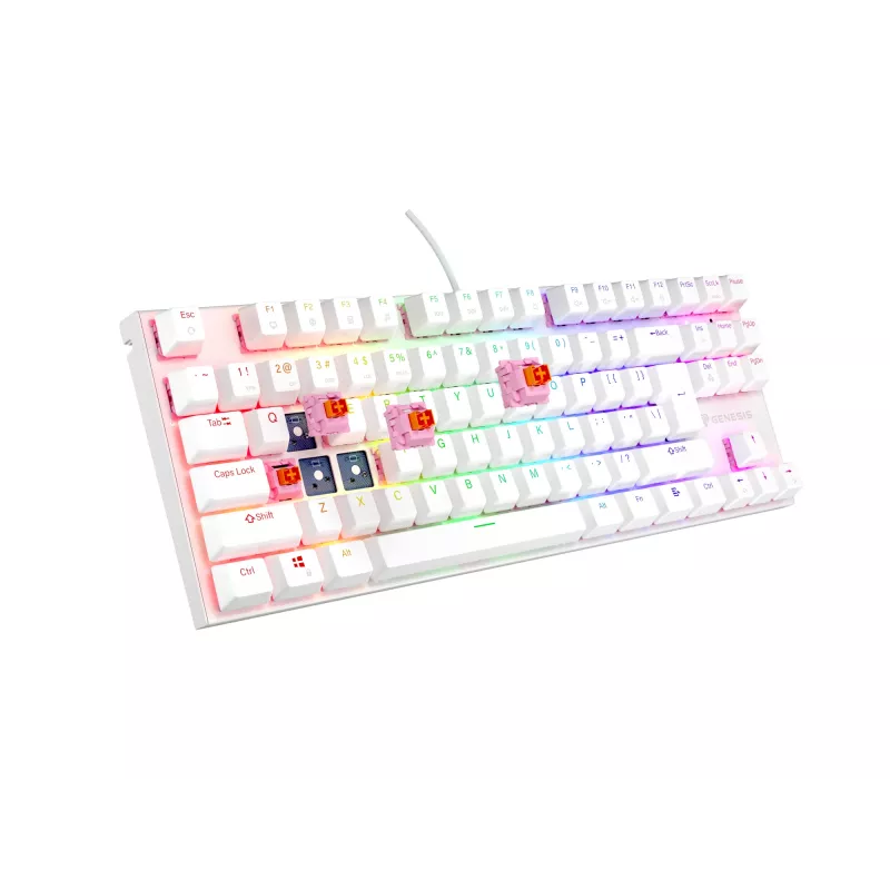 GENESIS Thor 303 TKL Πληκτρολόγιο Gaming USB QWERTY US International Λευκό