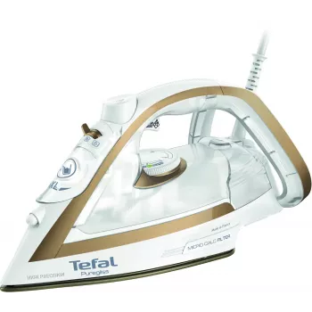 Tefal Puregliss FV8042 Σίδερο στεγνού και ατμού με πλάκα Durilium AirGlide Autoclean, 3000 W, Μπρονζέ, Λευκό