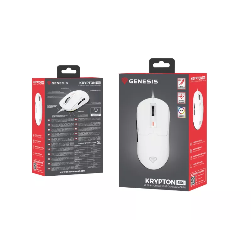 GENESIS Krypton 660 Ποντίκι Gaming Αμφιδέξιο USB Type-A Οπτικό 12000 DPI