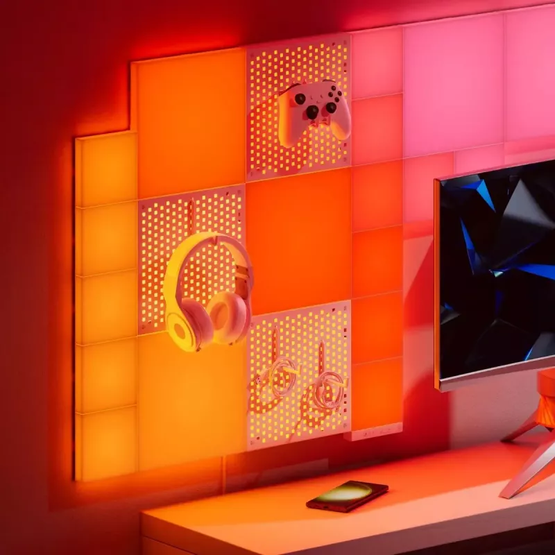 LED αρθρωτό πάνελ επέκτασης Pegboard Nanoleaf N8100E00-1BP – μεμονωμένο πάνελ αντικατάστασης/επέκτασης για Nanoleaf Pegboard
