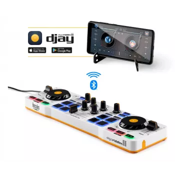 Hercules 4780921 DJ Controller 2 Κανάλια Μαύρο, Λευκό, Κίτρινο