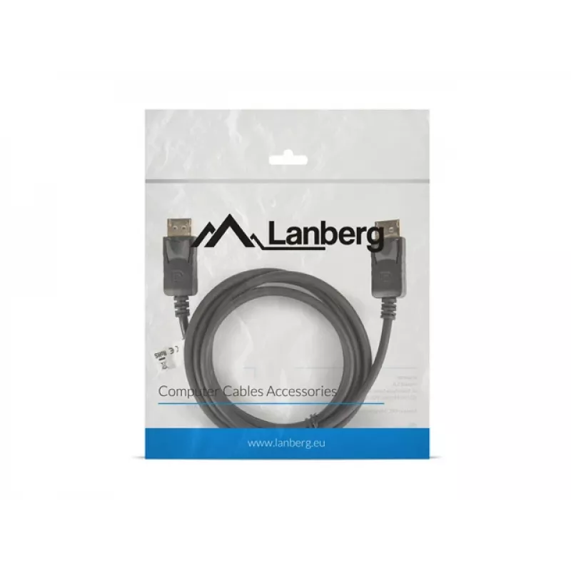 LANBERG καλώδιο DisplayPort M/M 19 Pin V1.2 4k 1,8 m μαύρο