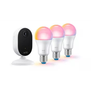 WiZ Home-Überwachungs-Starterkit, Έξυπνο κιτ φωτισμού, Wi-Fi/Bluetooth, Λευκό, Wi-Fi 4 (802.11n), 802.11b, 802.11g, WPA2, WPA3, LED