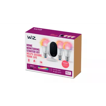 WiZ Home-Überwachungs-Starterkit, Έξυπνο κιτ φωτισμού, Wi-Fi/Bluetooth, Λευκό, Wi-Fi 4 (802.11n), 802.11b, 802.11g, WPA2, WPA3, LED