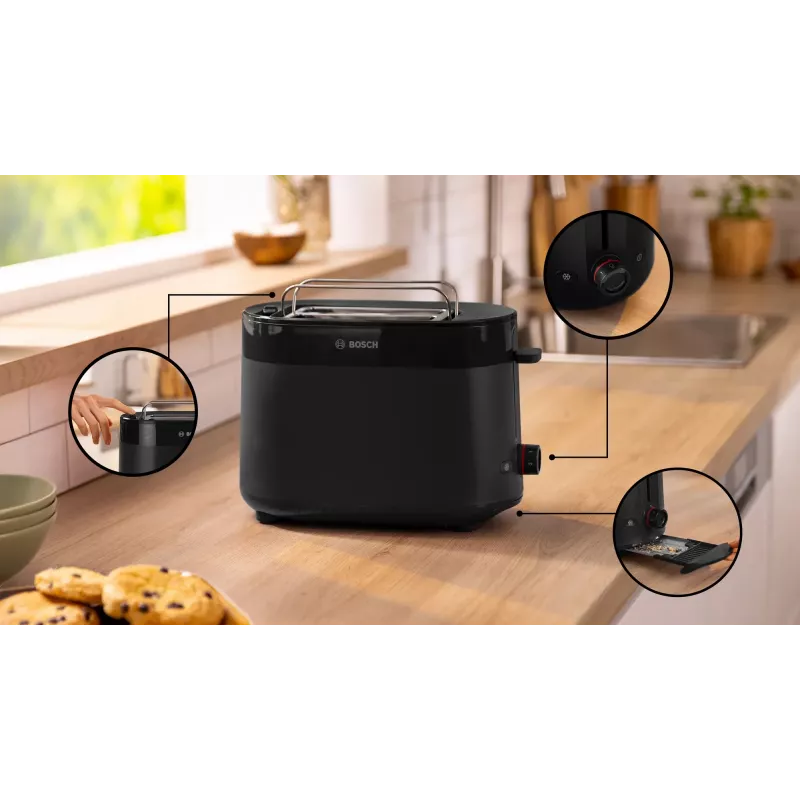 Bosch TAT2M123 Τοστιέρα 6 2 φέτες 950 W Μαύρο