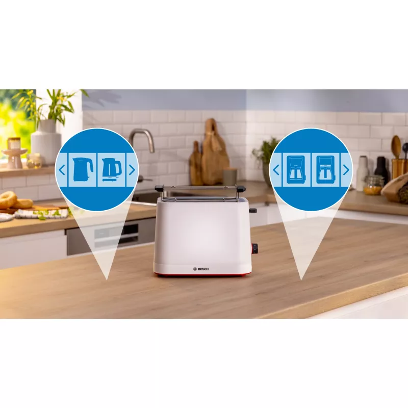 Bosch TAT3M121 Τοστιέρα 4 φέτες 950 W Λευκό