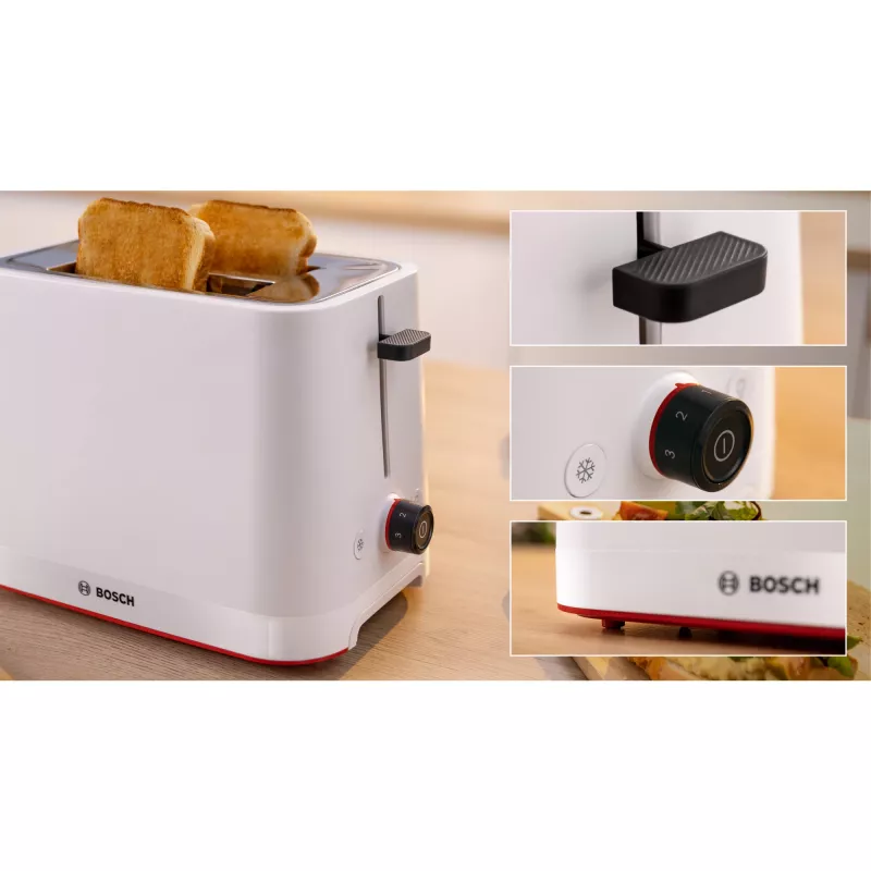 Bosch TAT3M121 Τοστιέρα 4 φέτες 950 W Λευκό