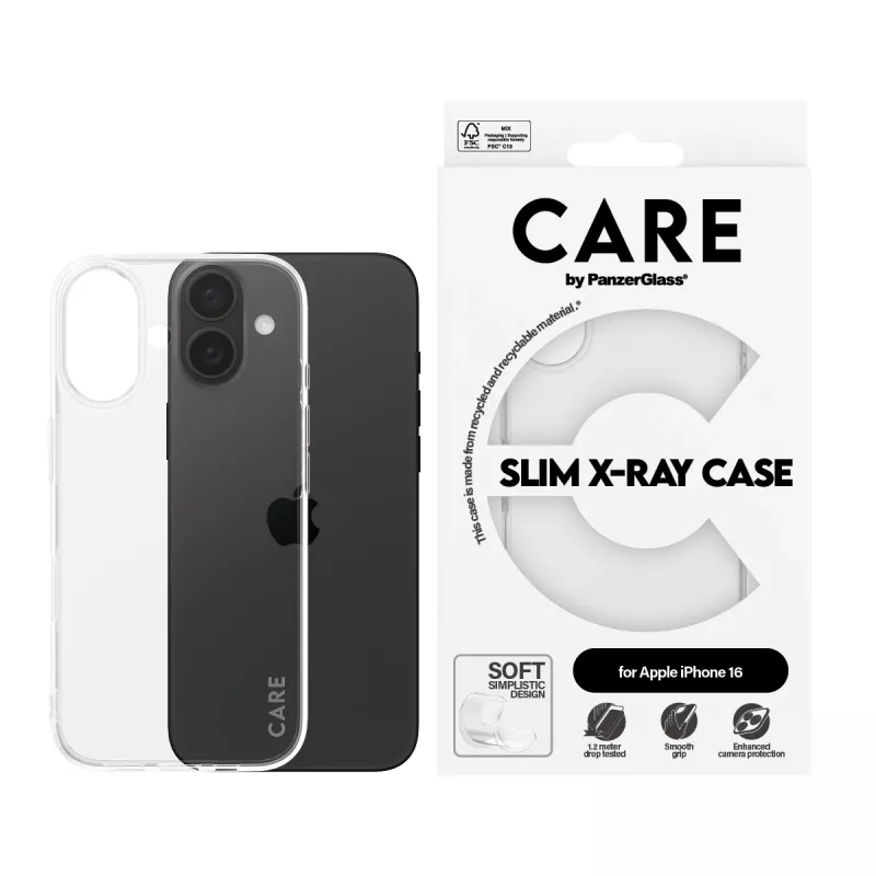 PanzerGlass CARE™ by ® X-Ray Θήκη iPhone 16, Θήκη, Apple, Apple - iPhone 16, Διαφανής