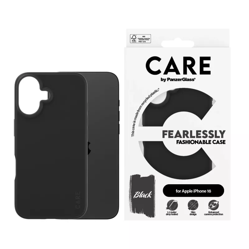 Θήκη PanzerGlass CARE by μοντέρνα θήκη μαύρο iPhone 16 διαφανές