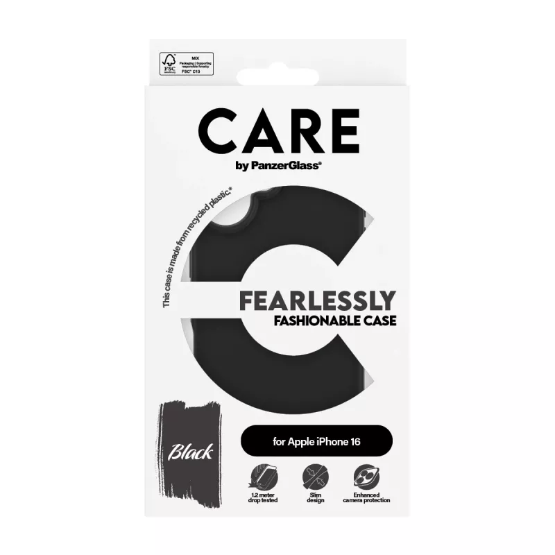 Θήκη PanzerGlass CARE by μοντέρνα θήκη μαύρο iPhone 16 διαφανές