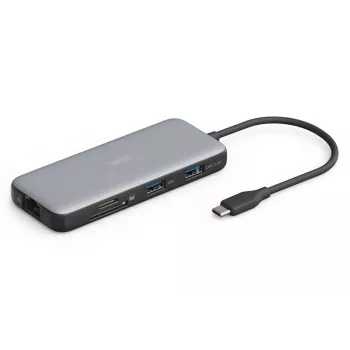 DIGITUS σταθμός σύνδεσης USB-C, 7-Port - HDMI / 2x USB-A 3.2 Gen 2 / GbE / SD / MicroSD - 100W USB Power Delivery
