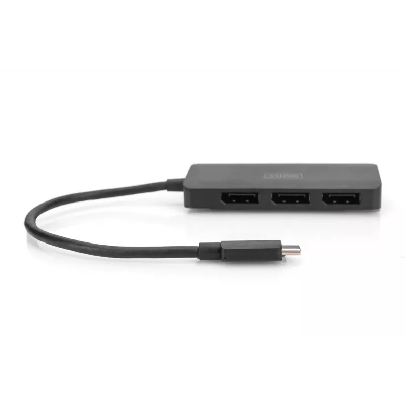 Digitus DS-45334 video hub MST 3 θυρών, USB-C σε 3x DisplayPort, μαύρο
