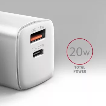 Φορτιστής για φορητές συσκευές Axagon ACU-PQ20W Universal λευκό