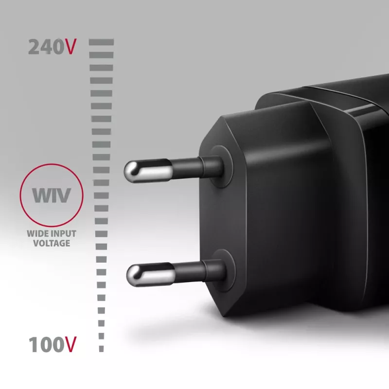 Axagon ACU-PQ30 PD3.0 & QC4+ 2xOUTPUTS επιτοίχιος φορτιστής 30W