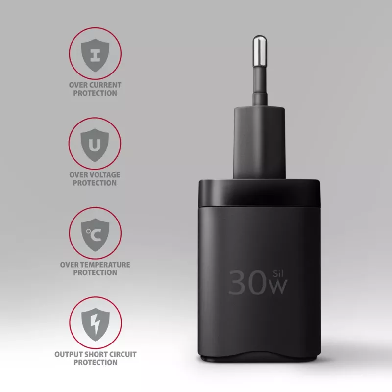 Axagon ACU-PQ30 PD3.0 & QC4+ 2xOUTPUTS επιτοίχιος φορτιστής 30W