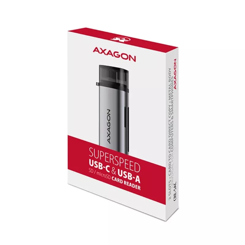 Axagon CRE-SAC SuperSpeed USB-C+USB-A αναγνώστης καρτών 5 Gbit/s