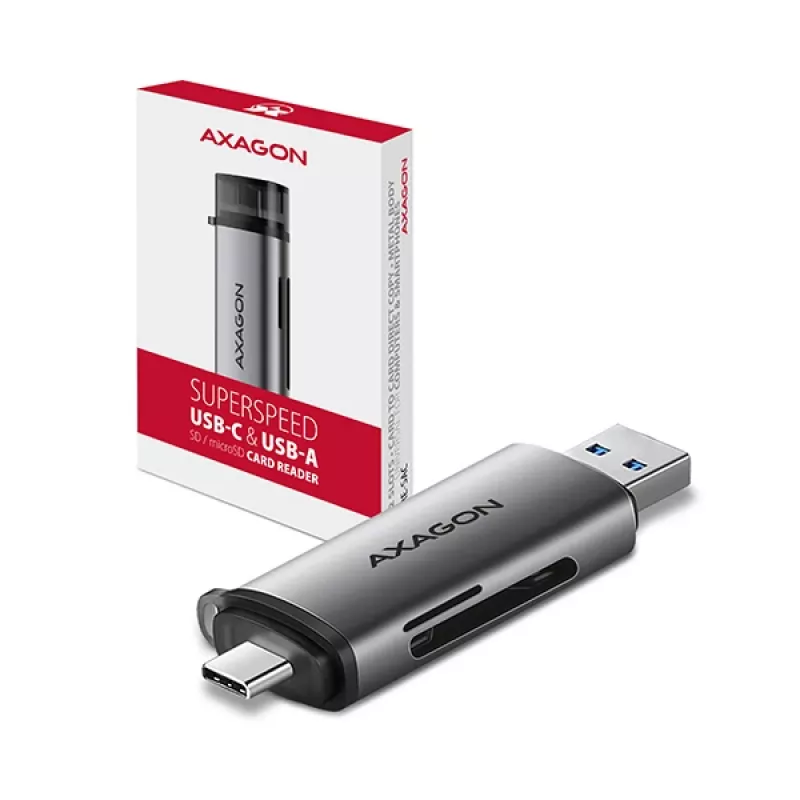 Axagon CRE-SAC SuperSpeed USB-C+USB-A αναγνώστης καρτών 5 Gbit/s