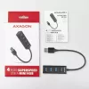 Axagon HUE-M1A 4x USB 3.2 Gen 1 MINI Hub, μέταλλο, καλώδιο USB-A 20 cm