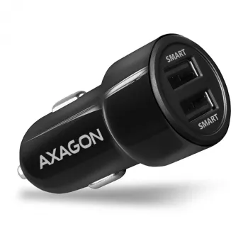 Axagon PWC-5V5 SMART Auto φορτιστής 24W, 2x θύρα USB-A, 5V/2,4A + 5V/2,4A