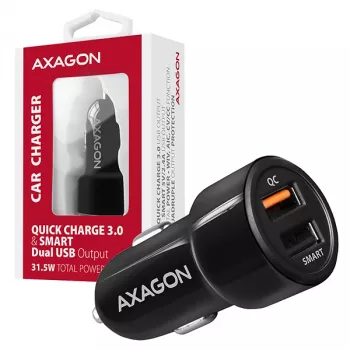 Axagon PWC-QC5 φορτιστής για φορητές συσκευές κινητό, smartphone, tablet, Universal μαύρο αναπτήρας γρήγορη φόρτιση αυτοκίνητο