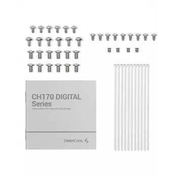 DeepCool CH170 Digital R-CH170-WHNPI0D-G-1 θήκη υπολογιστή Mini-ITX Mini Tower χωρίς τροφοδοτικό, 2x USB 3.0, USB-C, λευκή