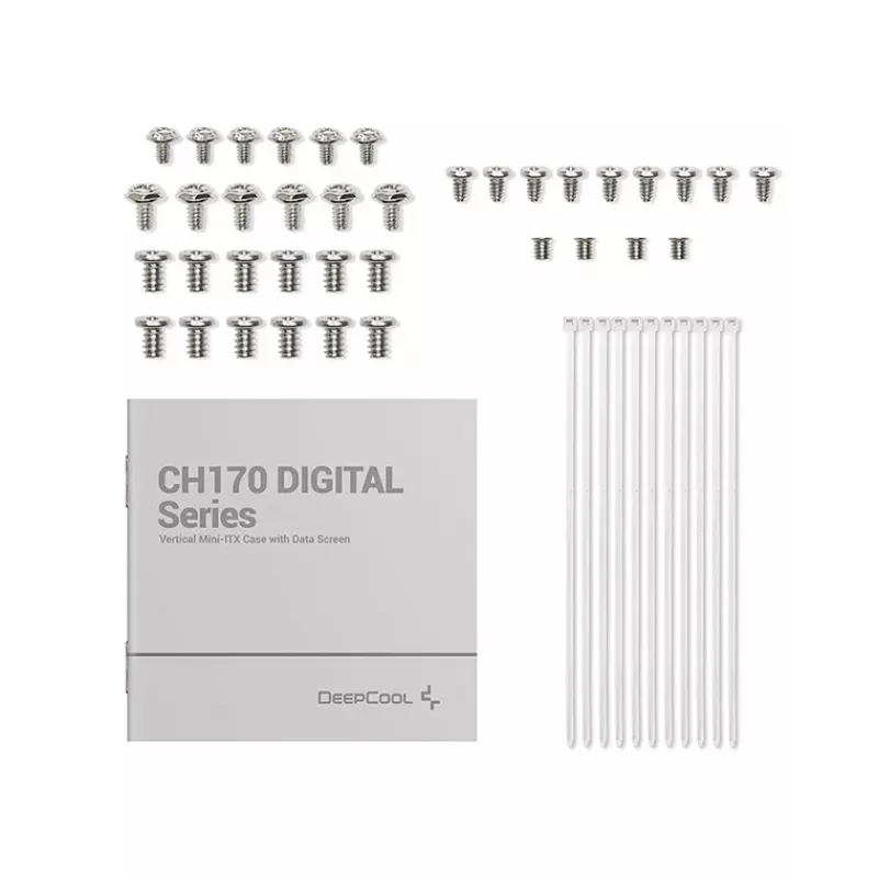 DeepCool CH170 Digital R-CH170-WHNPI0D-G-1 θήκη υπολογιστή Mini-ITX Mini Tower χωρίς τροφοδοτικό, 2x USB 3.0, USB-C, λευκή