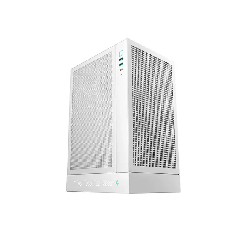 DeepCool CH170 Digital R-CH170-WHNPI0D-G-1 θήκη υπολογιστή Mini-ITX Mini Tower χωρίς τροφοδοτικό, 2x USB 3.0, USB-C, λευκή
