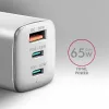 Axagon ACU-DPQ65W PD3.0 & QC4+ 3x ΕΞΟΔΟΙ φορτιστής τοίχου 65W