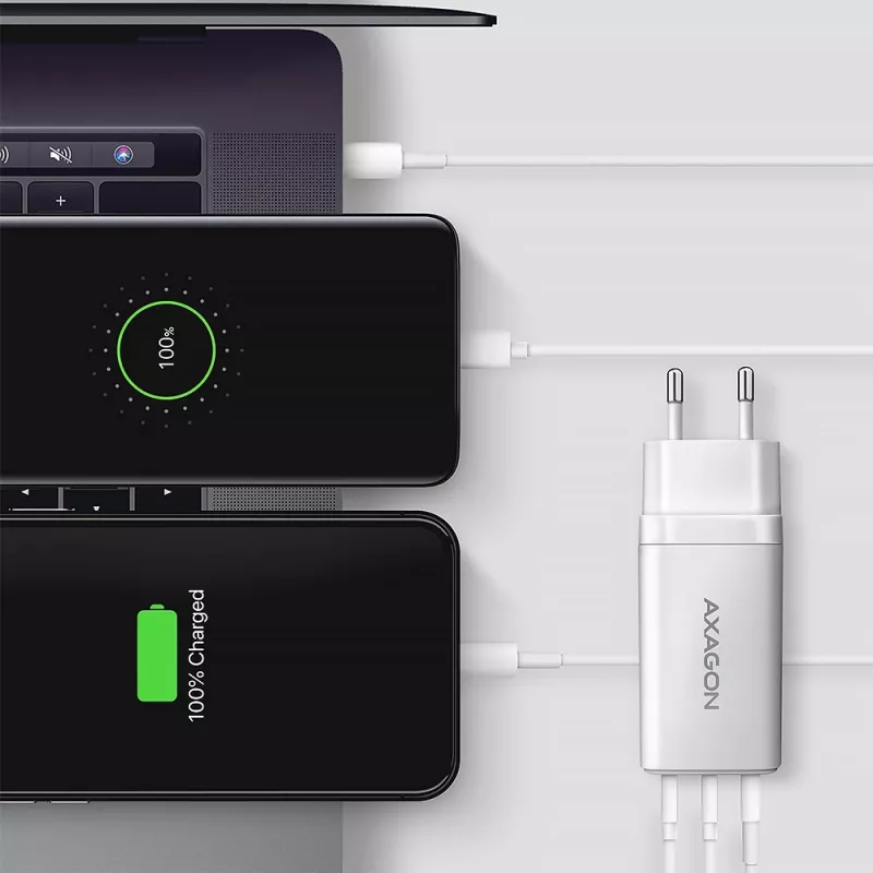 Axagon ACU-DPQ65W PD3.0 & QC4+ 3x ΕΞΟΔΟΙ φορτιστής τοίχου 65W