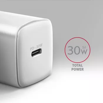 Φορτιστής τοίχου Axagon ACU-PD30W 1x QC3.0/AFC/FCP/PD Type-C 30W λευκό