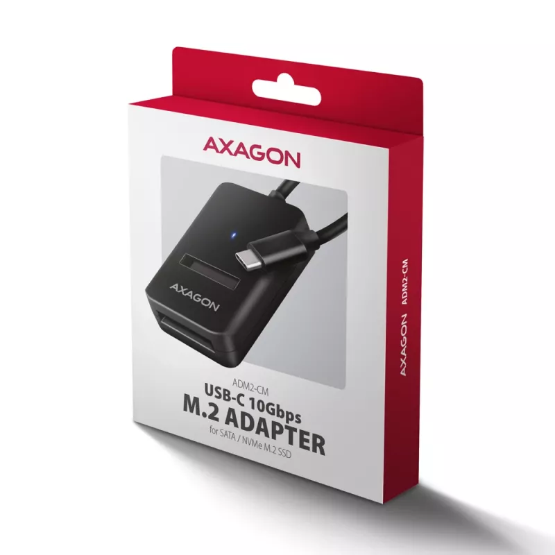 Axagon ADM2-CM προσαρμογέας USB-C M.2 NVMe SATA 10Gbps μαύρος