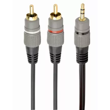 GEMBIRD 3,5 mm Stereo σε 2xRCA αρσενικό βύσμα, 1,5 m Καλώδιο - επιχρυσωμένοι σύνδεσμοι