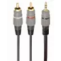 GEMBIRD 3,5 mm Stereo σε 2xRCA αρσενικό βύσμα, 1,5 m Καλώδιο - επιχρυσωμένοι σύνδεσμοι