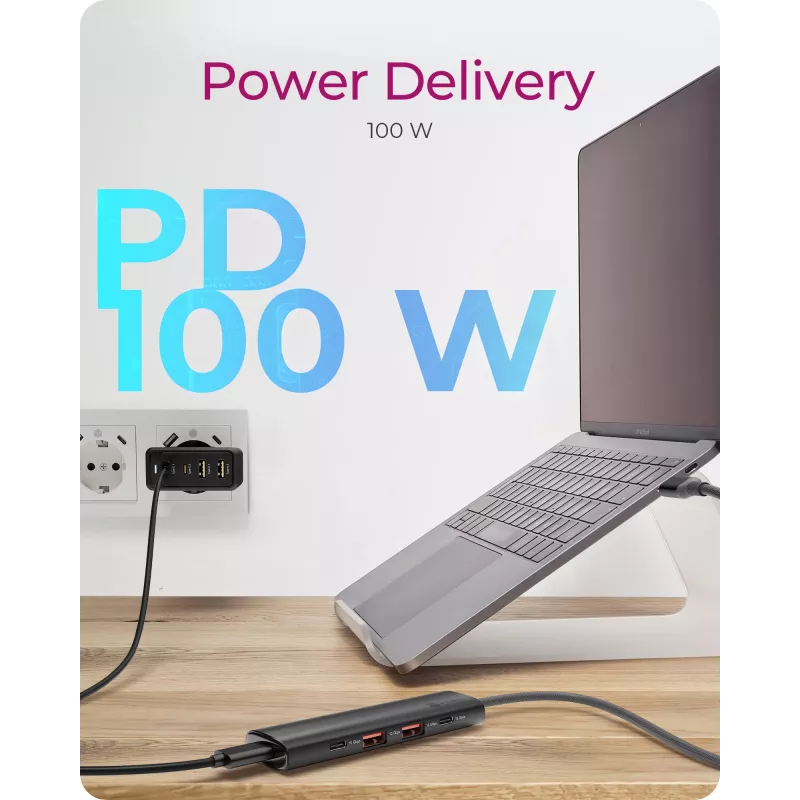 ICY BOX IB-HUB1437-CPD Ενσύρματο USB 3.2 Gen 2 (3.1 Gen 2) Type-C μαύρο
