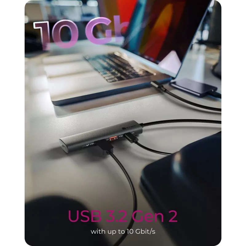 ICY BOX IB-HUB1437-CPD Ενσύρματο USB 3.2 Gen 2 (3.1 Gen 2) Type-C μαύρο