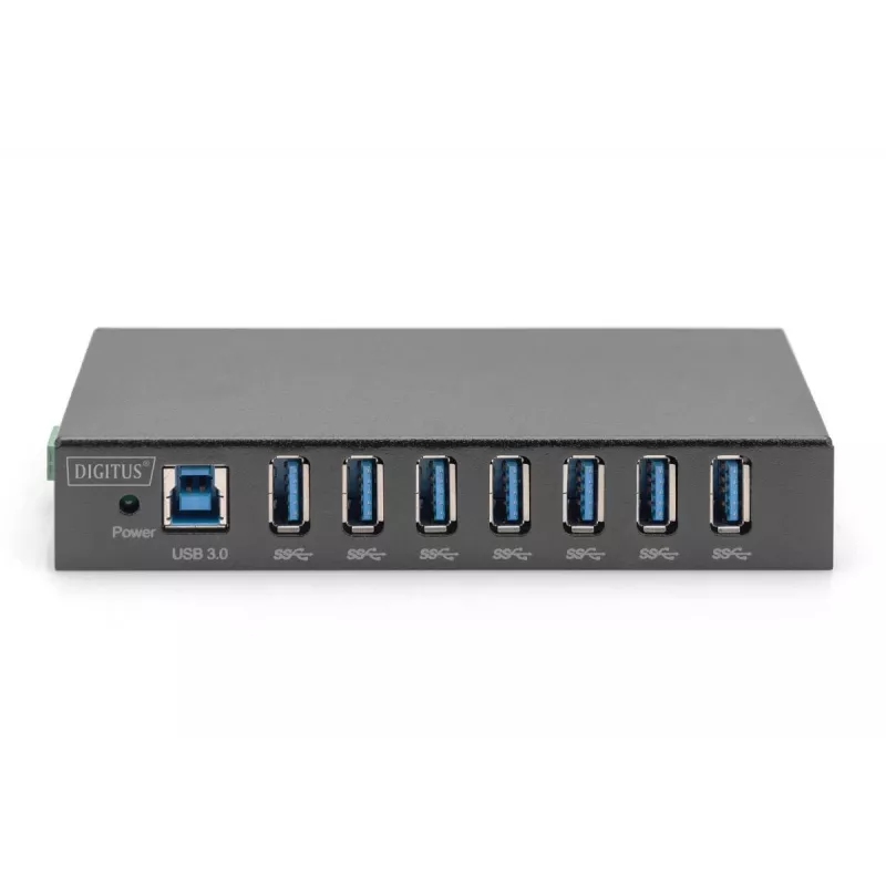 DIGITUS USB 3.0 HUB - 7 θύρες - Industrial Metal PSU 15-kV ESD Table Wall DIN Rail mount