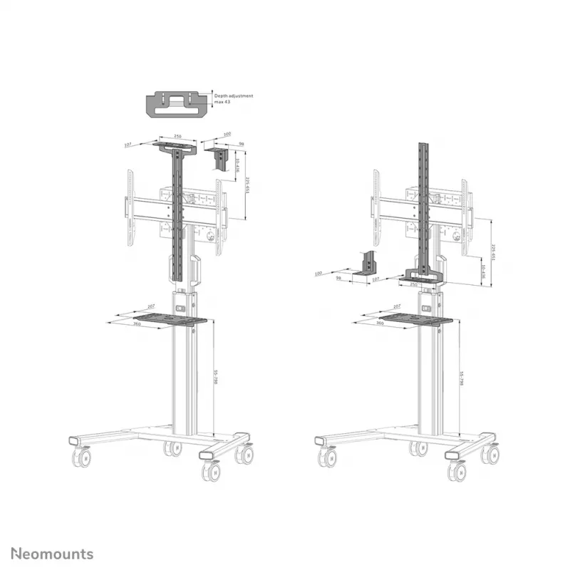 Σετ τοποθέτησης Neomounts AV1-825BL μαύρο χάλυβας 3 kg