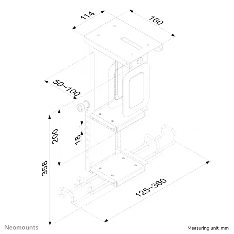 Neomounts CPU-D075BLACK/LK βάση CPU - με κλειδαριά - μέγ. 10 kg - universal