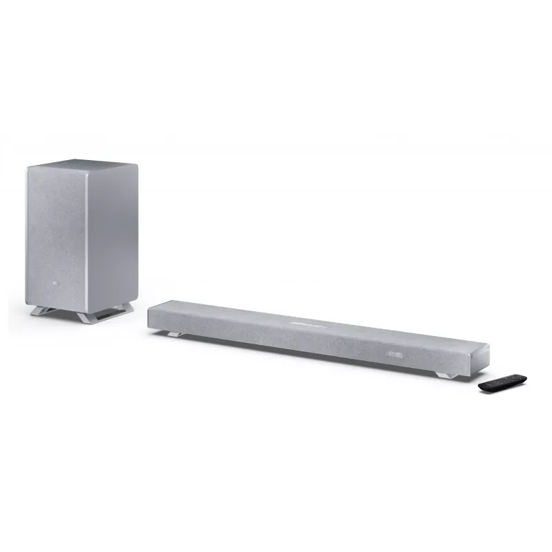 Sharp HT-SBW53121(SL) 3.1.2 Dolby Atmos/DTS:X ηχομπάρα με ασύρματο subwoofer, 550 W, Bluetooth, ασημί