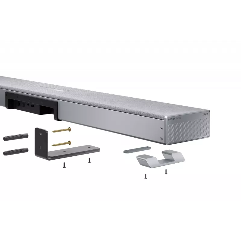 Sharp HT-SBW53121(SL) 3.1.2 Dolby Atmos/DTS:X ηχομπάρα με ασύρματο subwoofer, 550 W, Bluetooth, ασημί