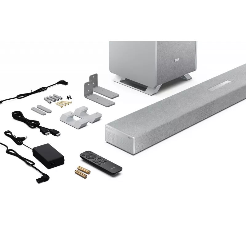 Sharp HT-SBW53121(SL) 3.1.2 Dolby Atmos/DTS:X ηχομπάρα με ασύρματο subwoofer, 550 W, Bluetooth, ασημί