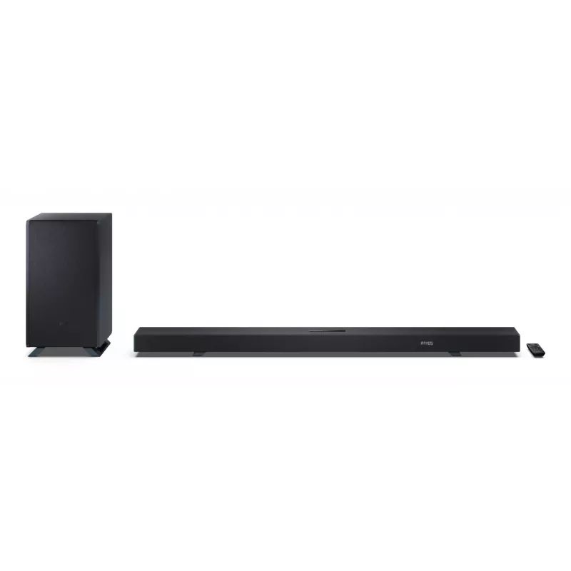 Sharp HT-SBW55121(BK) 5.1.2 Dolby Atmos/DTS:X ηχομπάρα με ασύρματο subwoofer, 650 W, Bluetooth, μαύρη