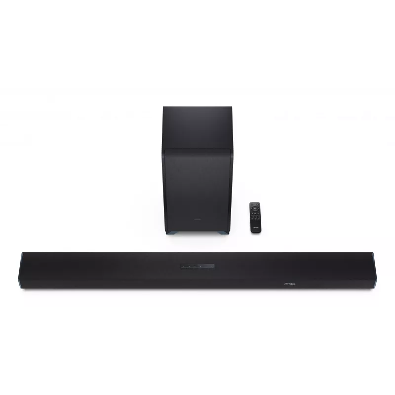 Sharp HT-SBW55121(BK) 5.1.2 Dolby Atmos/DTS:X ηχομπάρα με ασύρματο subwoofer, 650 W, Bluetooth, μαύρη