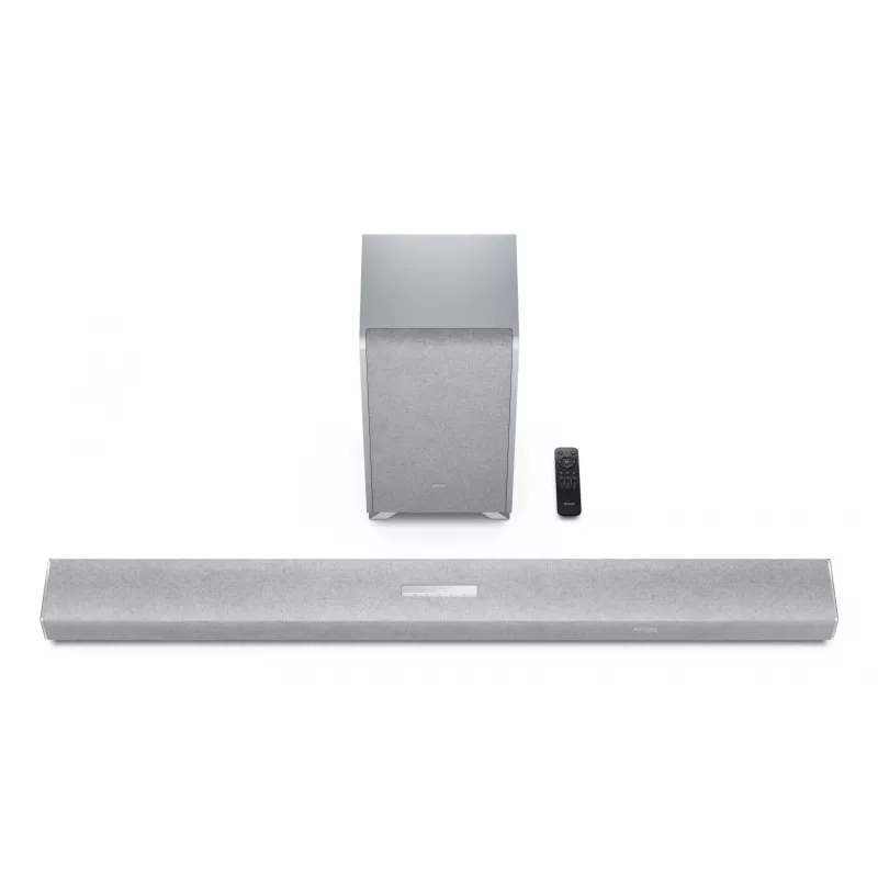 Sharp HT-SBW55121(SL) 5.1.2 Dolby Atmos/DTS:X ηχομπάρα με ασύρματο subwoofer, 650 W, Bluetooth, ασημί
