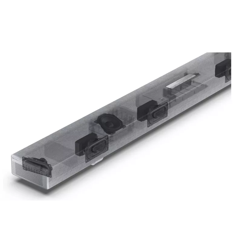Sharp HT-SBW55121(SL) 5.1.2 Dolby Atmos/DTS:X ηχομπάρα με ασύρματο subwoofer, 650 W, Bluetooth, ασημί