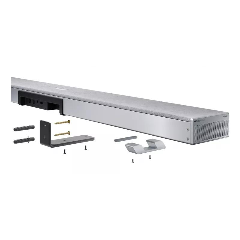 Sharp HT-SBW55121(SL) 5.1.2 Dolby Atmos/DTS:X ηχομπάρα με ασύρματο subwoofer, 650 W, Bluetooth, ασημί