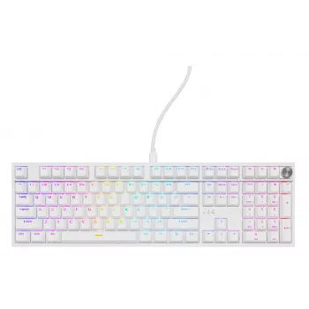 Μηχανικό πληκτρολόγιο GENESIS THOR 404, Full-Size USB, QWERTY Αγγλικά, RGB οπίσθιος φωτισμός, λευκό