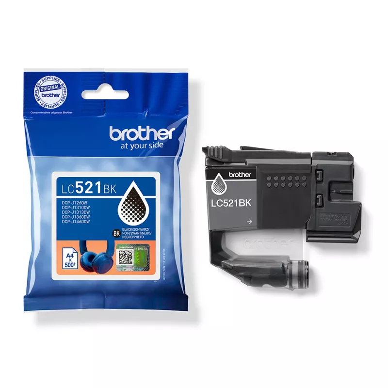 Brother LC521BK γνήσιο μελανοδοχείο – μαύρο