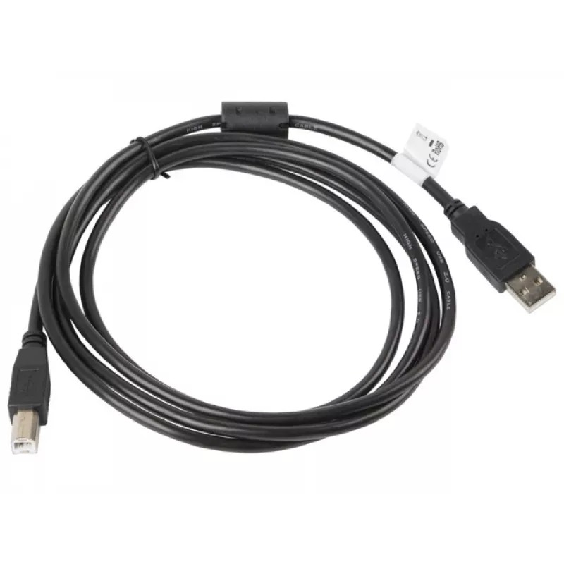 Καλώδιο USB 2.0 LANBERG CA-USBA-11CC-0018-BK 1,8 m, USB A σε USB B, μαύρο, 480 Mbit/s
