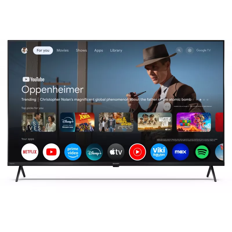 Sharp 50HP5265E 50" (127 cm) 4K Ultra HD Smart τηλεόραση, Google TV, Wi-Fi, μαύρη